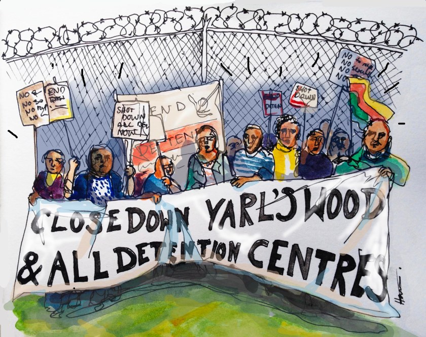 A series of illustrations for the SOAS Zine. Highlighting the Justice for Cleaners campaign and the Divest from Detention movement.